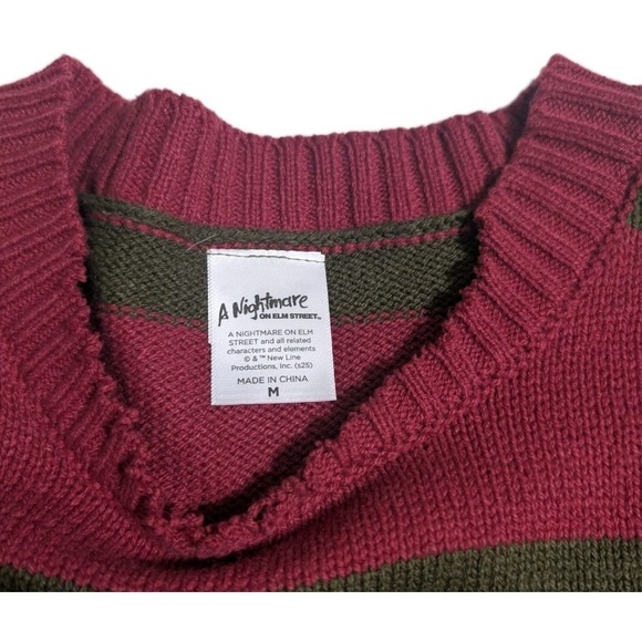 Spirit Halloween Freddy Krueger Sweater Men's Medium Nightmare on Elm St - EUC - Picture 2 of 5